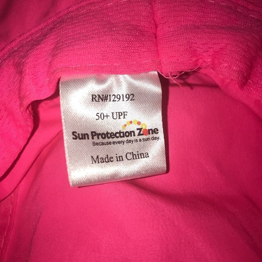 Sun Protection Zone Neon Coral Pink Summer Fishing Hat - Picture 9 of 13